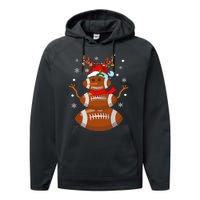 Christmas Football Snowman Kids Football Christmas Performance Fleece Hoodie