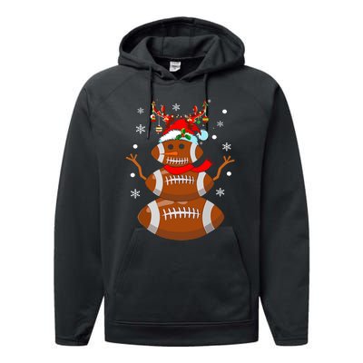 Christmas Football Snowman Kids Football Christmas Performance Fleece Hoodie