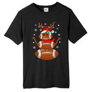 Christmas Football Snowman Kids Football Christmas Tall Fusion ChromaSoft Performance T-Shirt