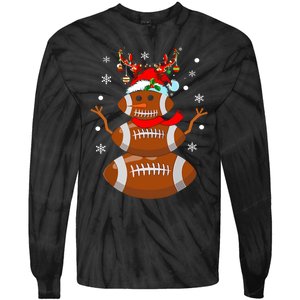 Christmas Football Snowman Kids Football Christmas Tie-Dye Long Sleeve Shirt