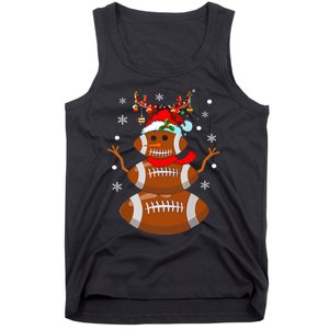 Christmas Football Snowman Kids Football Christmas Tank Top