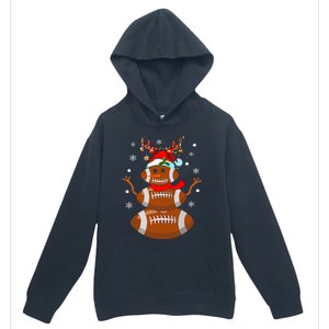 Christmas Football Snowman Kids Football Christmas Urban Pullover Hoodie