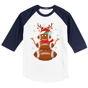 Christmas Football Snowman Kids Football Christmas Baseball Sleeve Shirt