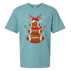 Christmas Football Snowman Kids Football Christmas Sueded Cloud Jersey T-Shirt