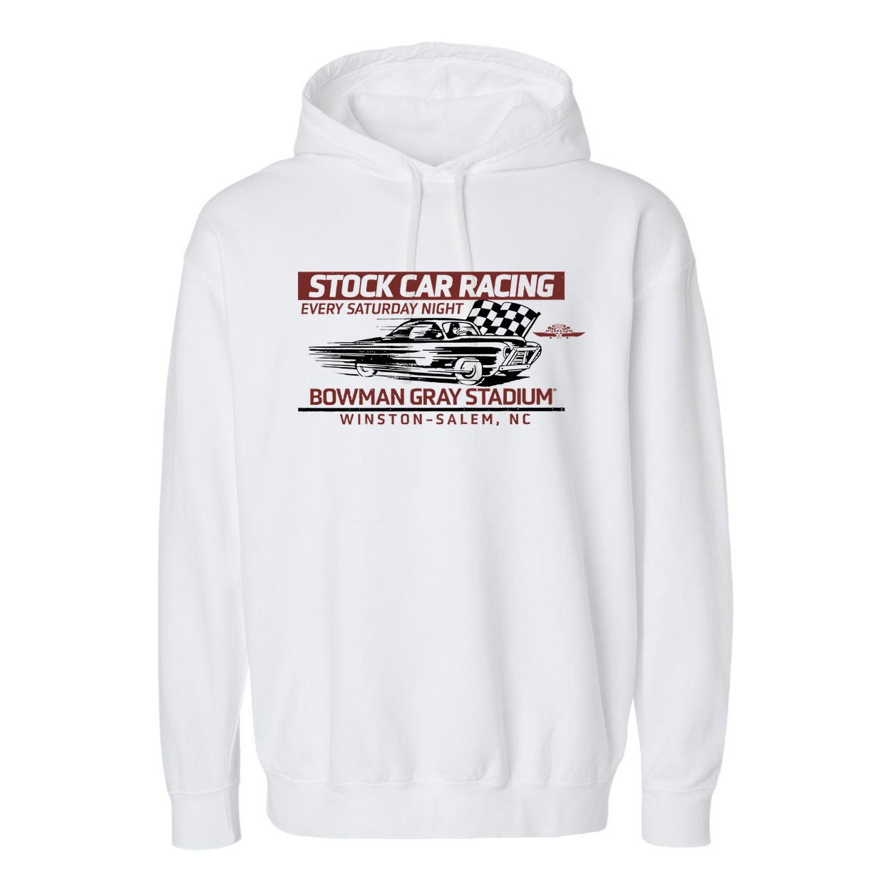 Checkered Flag Sports Tan Bowman Gray Stadium Clash Every Saturday Nigh Garment-Dyed Fleece Hoodie