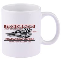 Checkered Flag Sports Tan Bowman Gray Stadium Clash Every Saturday Nigh 11oz C Handle Ceramic Mug