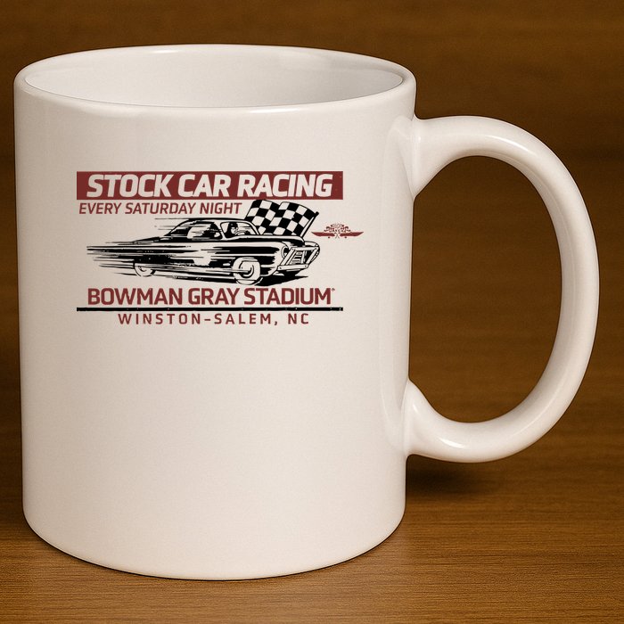 Checkered Flag Sports Tan Bowman Gray Stadium Clash Every Saturday Nigh 11oz C Handle Ceramic Mug