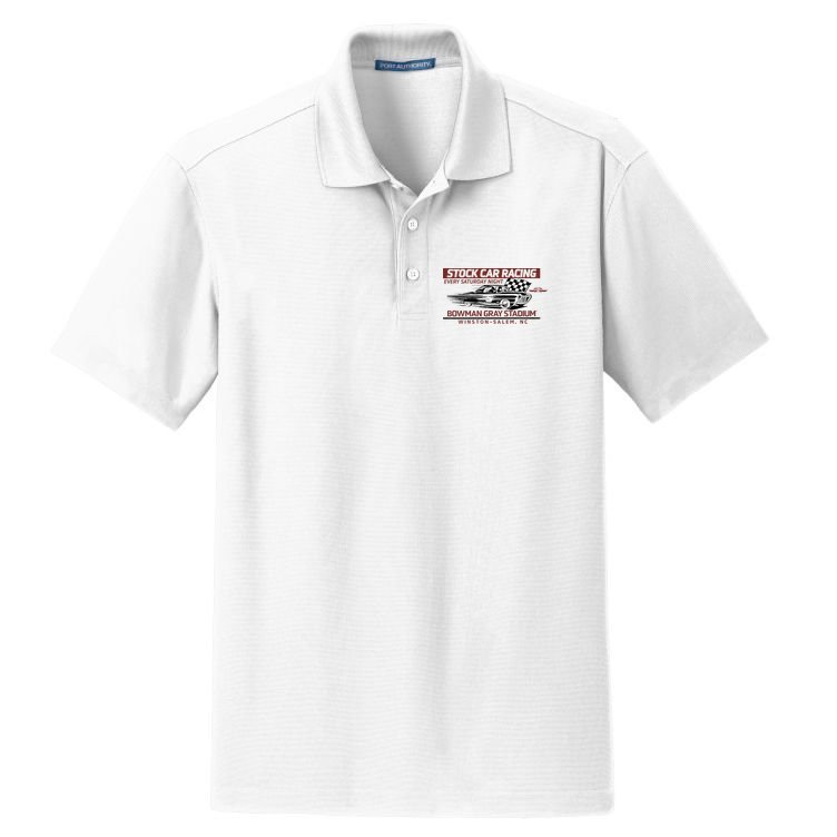 Checkered Flag Sports Tan Bowman Gray Stadium Clash Every Saturday Nigh Dry Zone Grid Polo