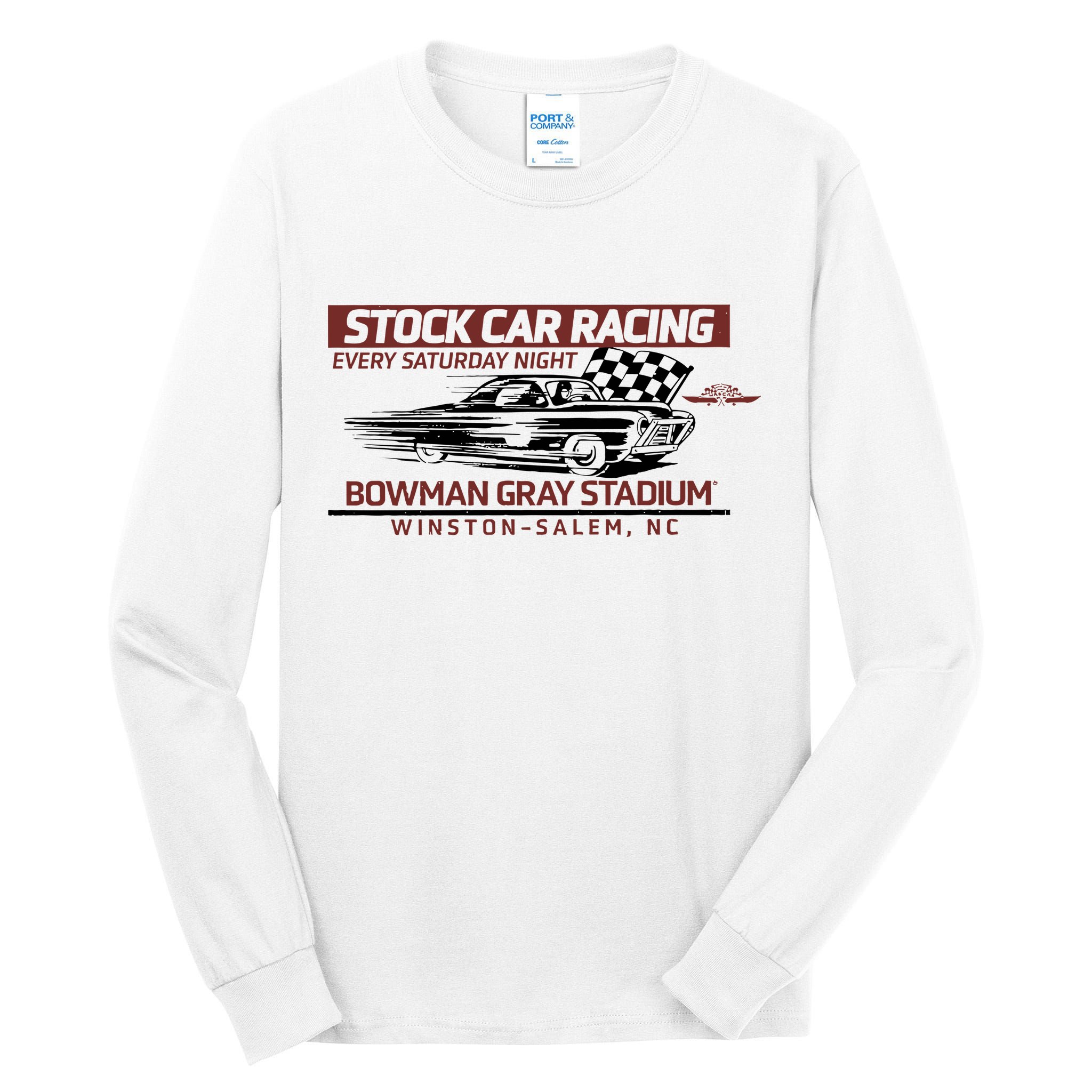 Checkered Flag Sports Tan Bowman Gray Stadium Clash Every Saturday Nigh Tall Long Sleeve T-Shirt