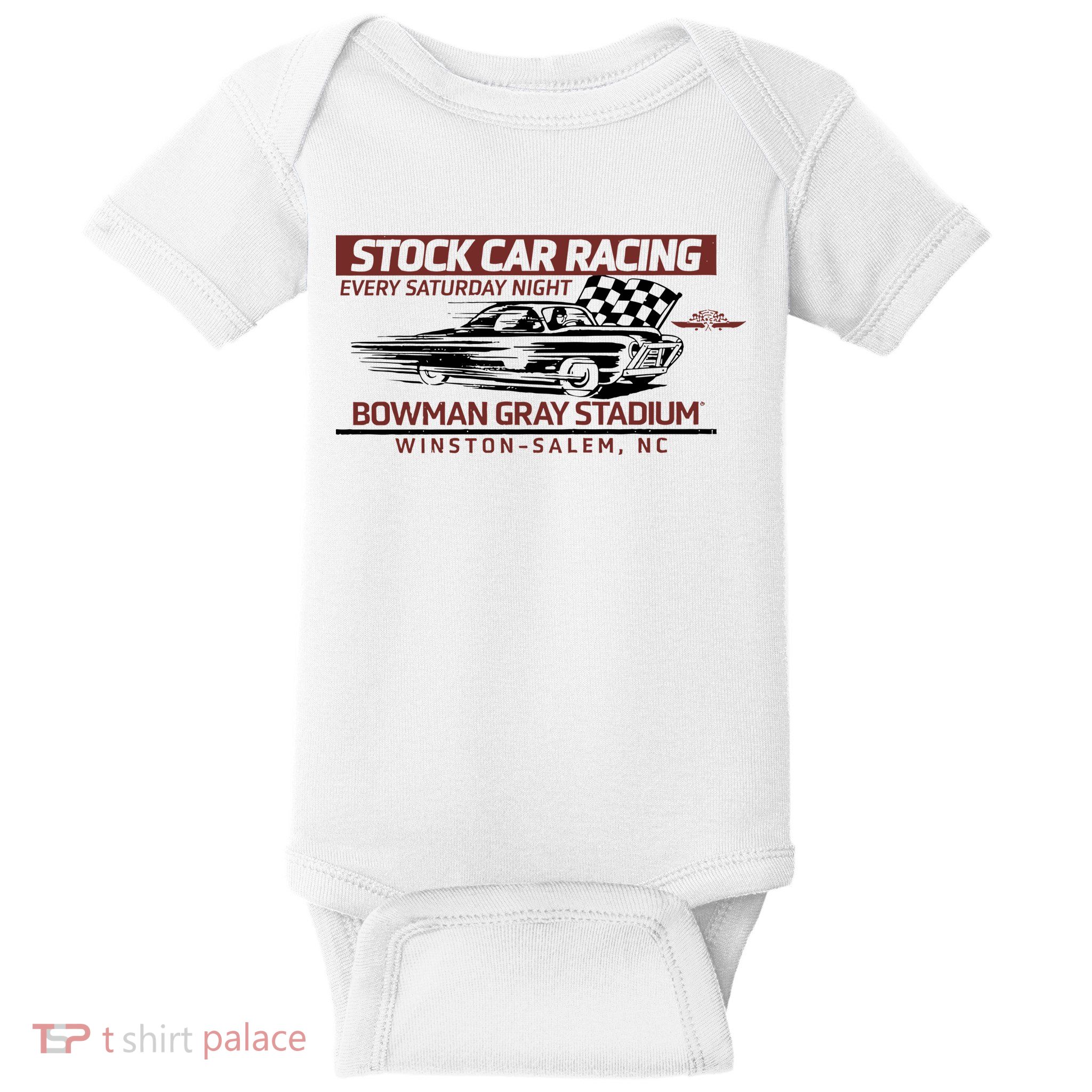Checkered Flag Sports Tan Bowman Gray Stadium Clash Every Saturday Nigh Baby Bodysuit