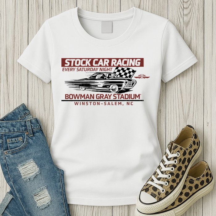 Checkered Flag Sports Tan Bowman Gray Stadium Clash Every Saturday Nigh Womens T-Shirt