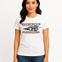 Checkered Flag Sports Tan Bowman Gray Stadium Clash Every Saturday Nigh Womens T-Shirt