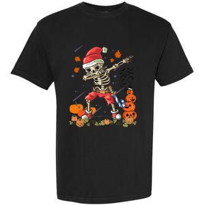 Christmas Funny Santa Skeleton Dabbing Halloween Costume Fun Garment-Dyed Heavyweight T-Shirt