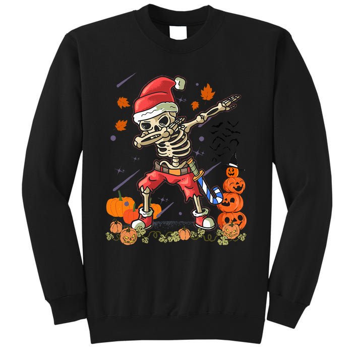 Christmas Funny Santa Skeleton Dabbing Halloween Costume Fun Sweatshirt