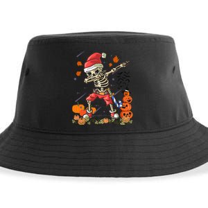 Christmas Funny Santa Skeleton Dabbing Halloween Costume Fun Sustainable Bucket Hat