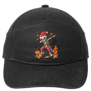 Christmas Funny Santa Skeleton Dabbing Halloween Costume Fun 7-Panel Snapback Hat