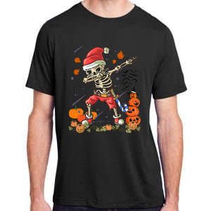 Christmas Funny Santa Skeleton Dabbing Halloween Costume Fun Adult ChromaSoft Performance T-Shirt