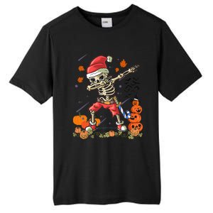 Christmas Funny Santa Skeleton Dabbing Halloween Costume Fun Tall Fusion ChromaSoft Performance T-Shirt