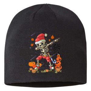 Christmas Funny Santa Skeleton Dabbing Halloween Costume Fun Sustainable Beanie