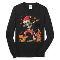 Christmas Funny Santa Skeleton Dabbing Halloween Costume Fun Tall Long Sleeve T-Shirt