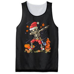 Christmas Funny Santa Skeleton Dabbing Halloween Costume Fun Mesh Reversible Basketball Jersey Tank