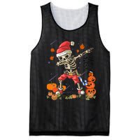 Christmas Funny Santa Skeleton Dabbing Halloween Costume Fun Mesh Reversible Basketball Jersey Tank