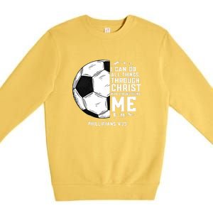 Christian Funny Soccer Men Boys Religious Premium Crewneck Sweatshirt