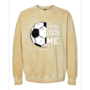 Christian Funny Soccer Men Boys Religious Colorblast Crewneck Sweatshirt