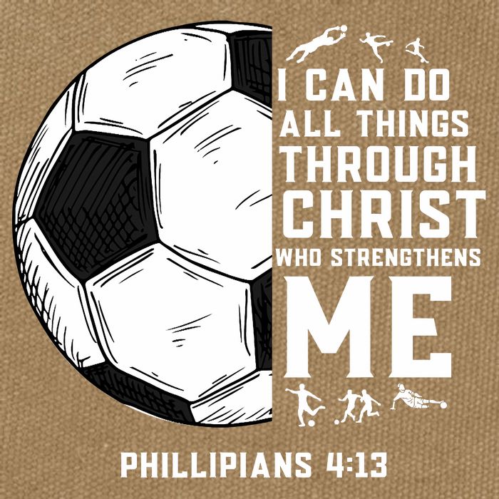 Christian Funny Soccer Men Boys Religious Cotton Canvas Backpack