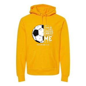 Christian Funny Soccer Men Boys Religious Premium Hoodie