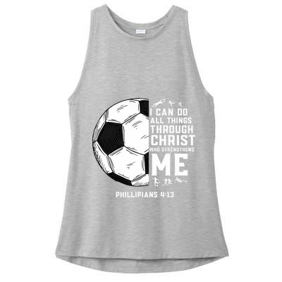 Christian Funny Soccer Men Boys Religious Ladies PosiCharge Tri-Blend Wicking Tank