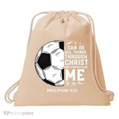 Christian Funny Soccer Men Boys Religious Drawstring Bag