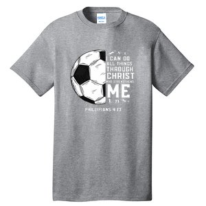 Christian Funny Soccer Men Boys Religious Tall T-Shirt