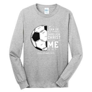 Christian Funny Soccer Men Boys Religious Tall Long Sleeve T-Shirt