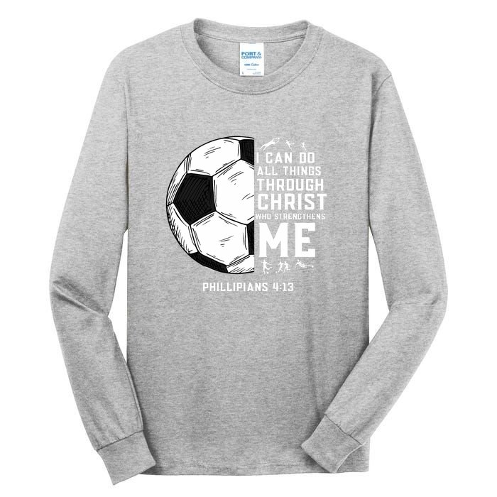 Christian Funny Soccer Men Boys Religious Tall Long Sleeve T-Shirt