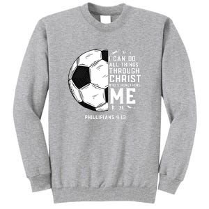 Christian Funny Soccer Men Boys Religious Tall Sweatshirt