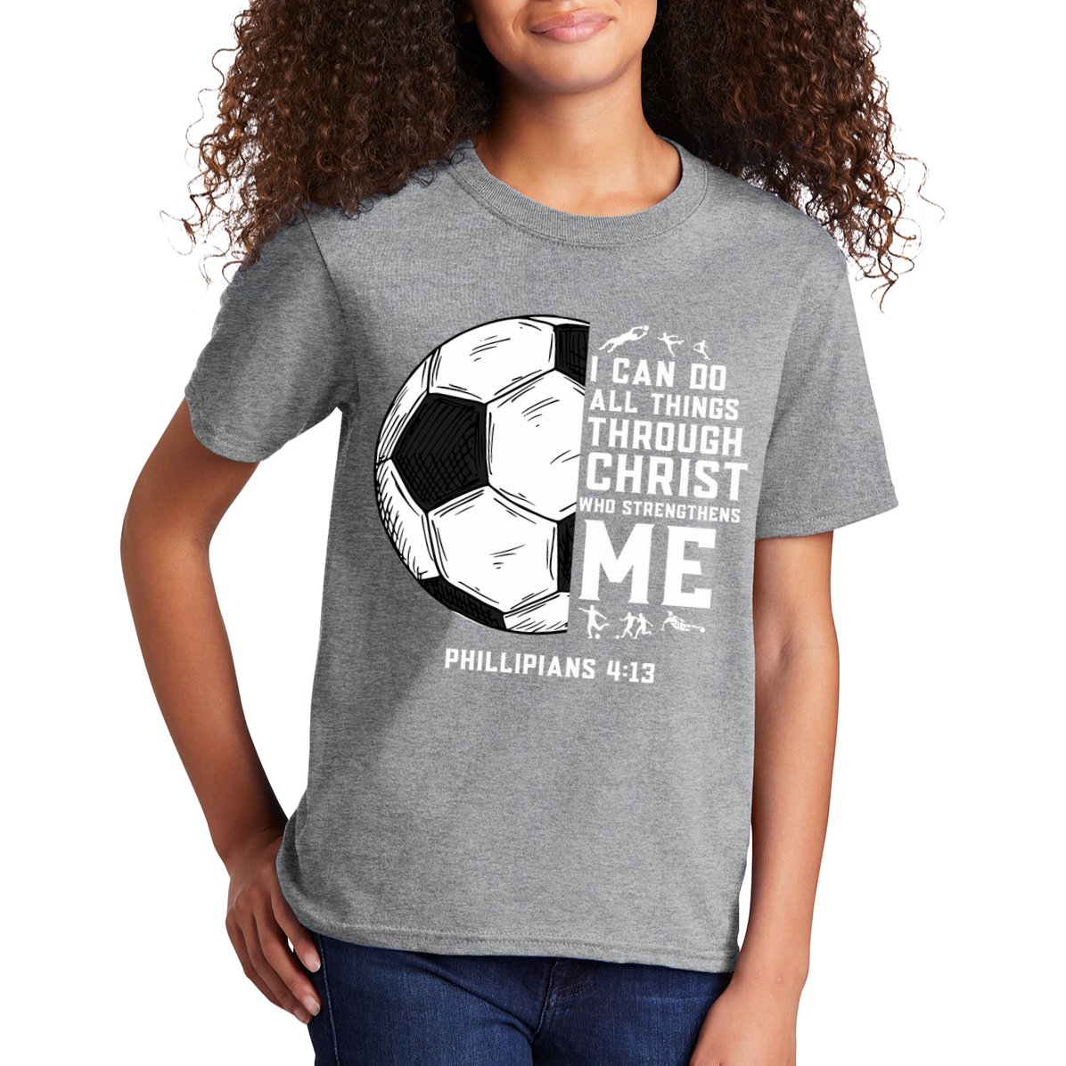 Christian Funny Soccer Men Boys Religious Kids T-Shirt