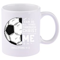 Christian Funny Soccer Men Boys Religious 11oz C Handle Ceramic Mug
