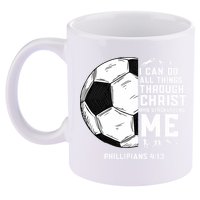 Christian Funny Soccer Men Boys Religious 11oz C Handle Ceramic Mug