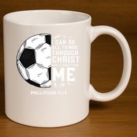 Christian Funny Soccer Men Boys Religious 11oz C Handle Ceramic Mug