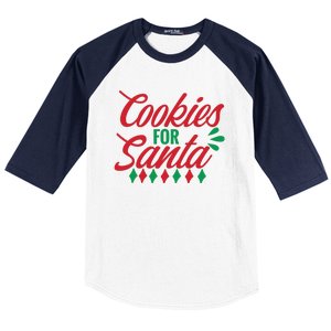 Cookies For Santa Baseball Sleeve Shirt