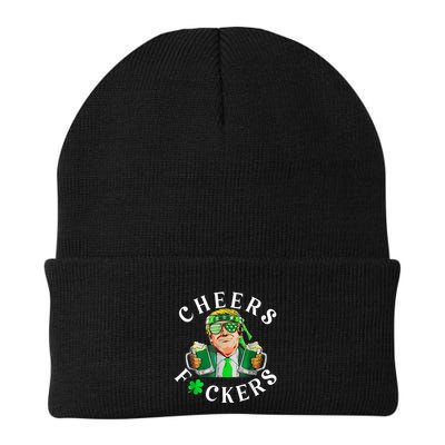 Cheers Fuckers St Patricks Day Funny Beer Drinking Trump Beanie