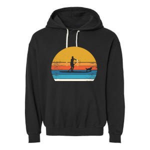 Cool Funny Stand Up Paddle Board Dog SUP Paddling Boarding Garment-Dyed Fleece Hoodie