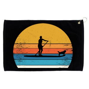 Cool Funny Stand Up Paddle Board Dog SUP Paddling Boarding Grommeted Golf Towel