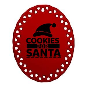 Cookies For Santa Ceramic Oval Ornament