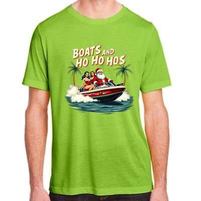 Christmas Funny Santa Boats And Ho Ho Hos Adult ChromaSoft Performance T-Shirt