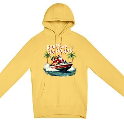 Christmas Funny Santa Boats And Ho Ho Hos Premium Pullover Hoodie