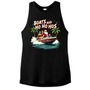 Christmas Funny Santa Boats And Ho Ho Hos Ladies PosiCharge Tri-Blend Wicking Tank