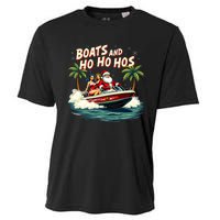 Christmas Funny Santa Boats And Ho Ho Hos Cooling Performance Crew T-Shirt