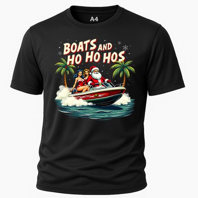 Christmas Funny Santa Boats And Ho Ho Hos Cooling Performance Crew T-Shirt